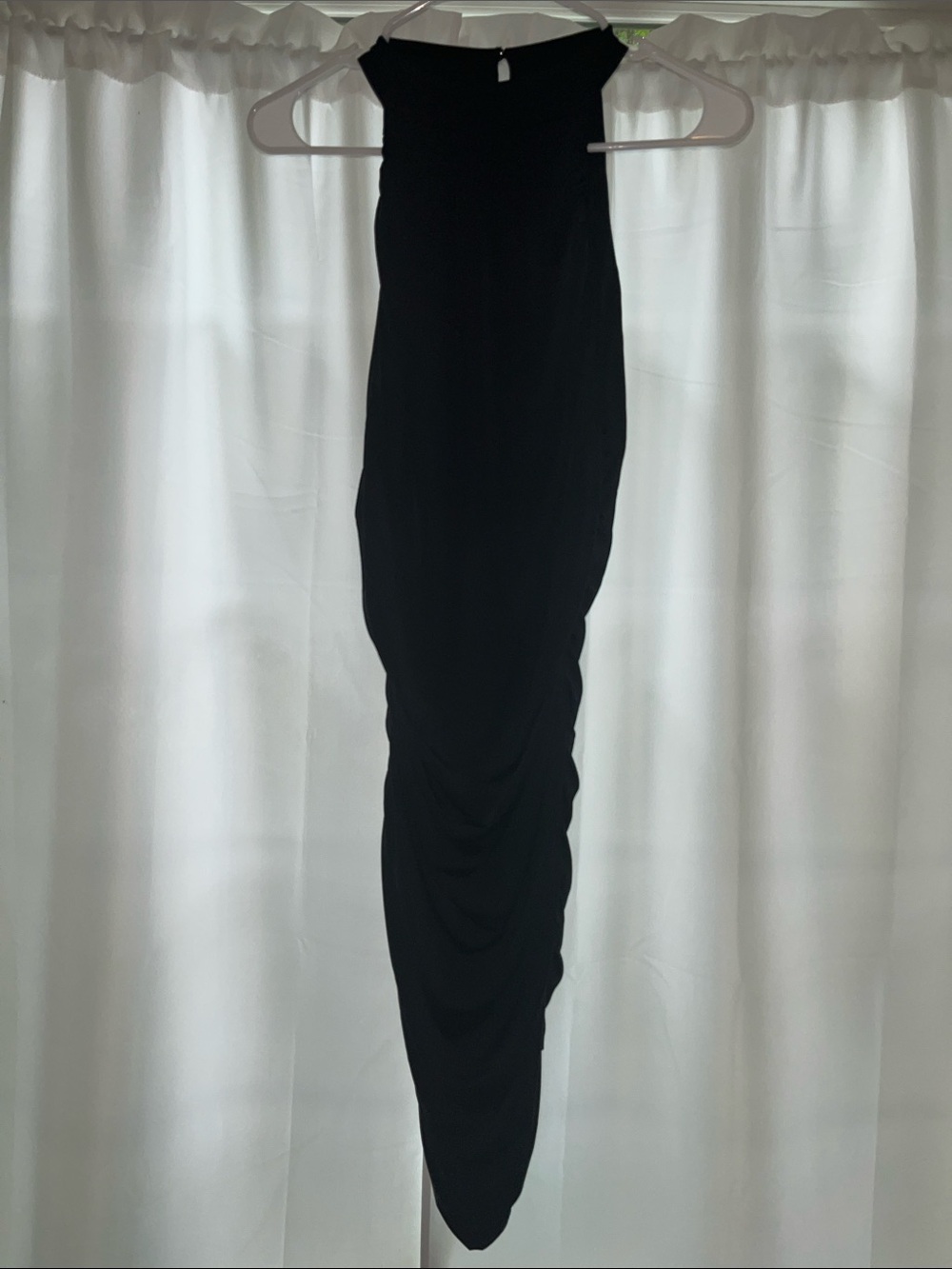VENUS Black Ruched Midi Dress